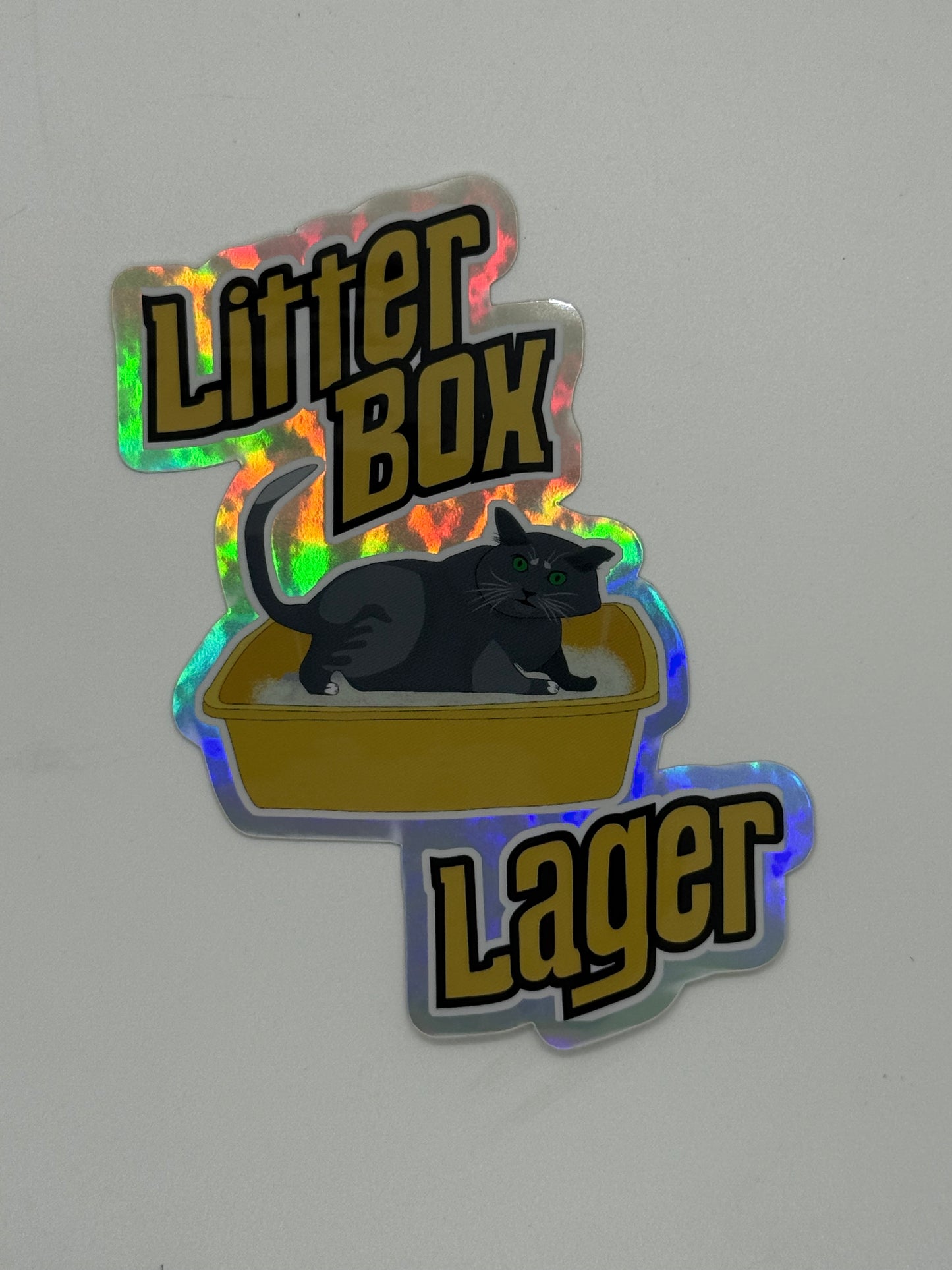 Litter Box Lager Holographic Sticker