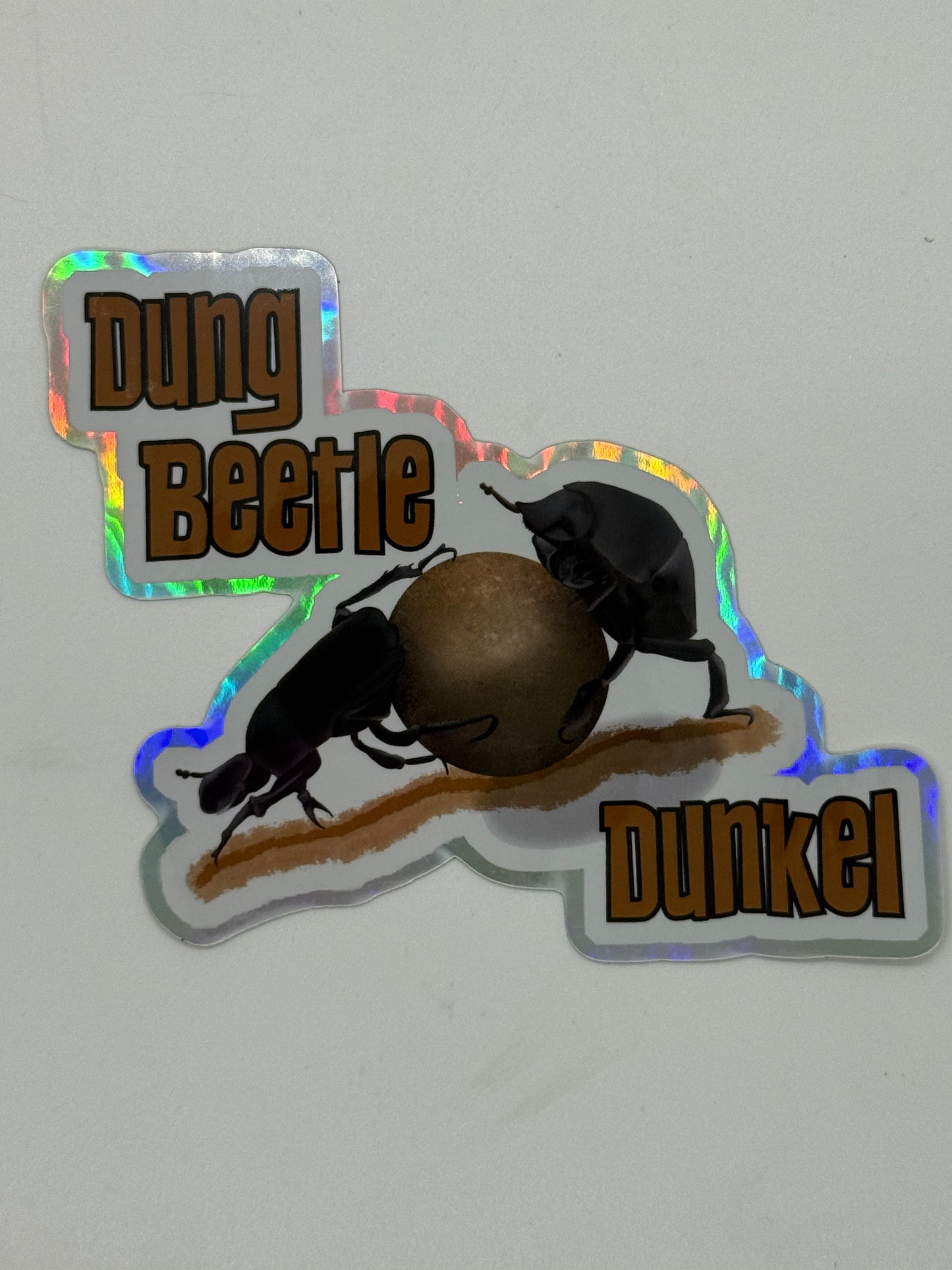 Dung Beetle Dunkel Holographic Sticker