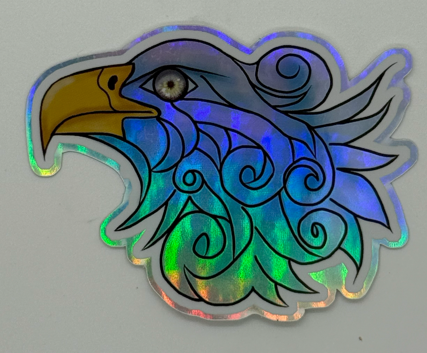Windswept Eagle Holographic Sticker