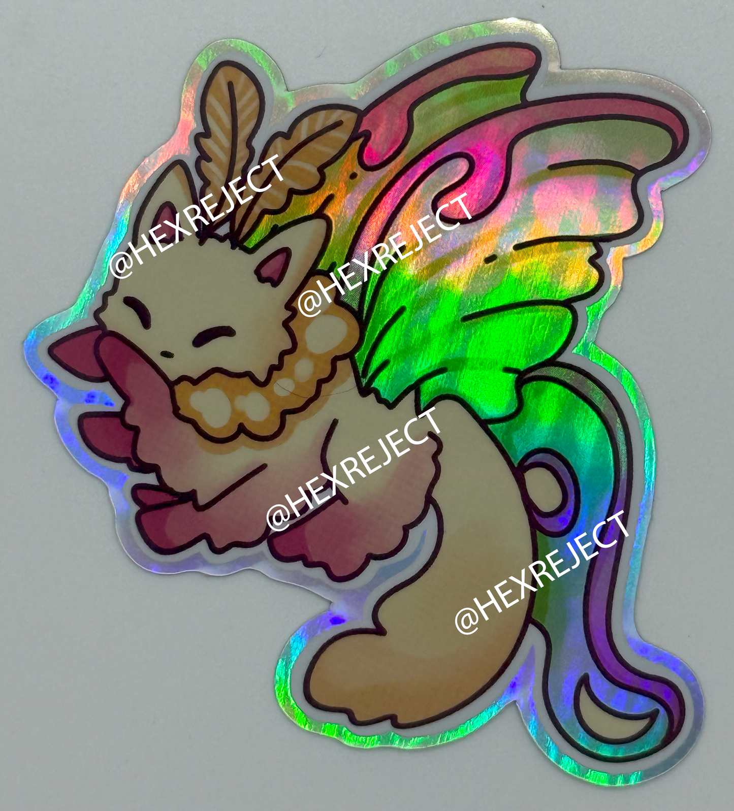 Mothcat 2 Holographic Sticker